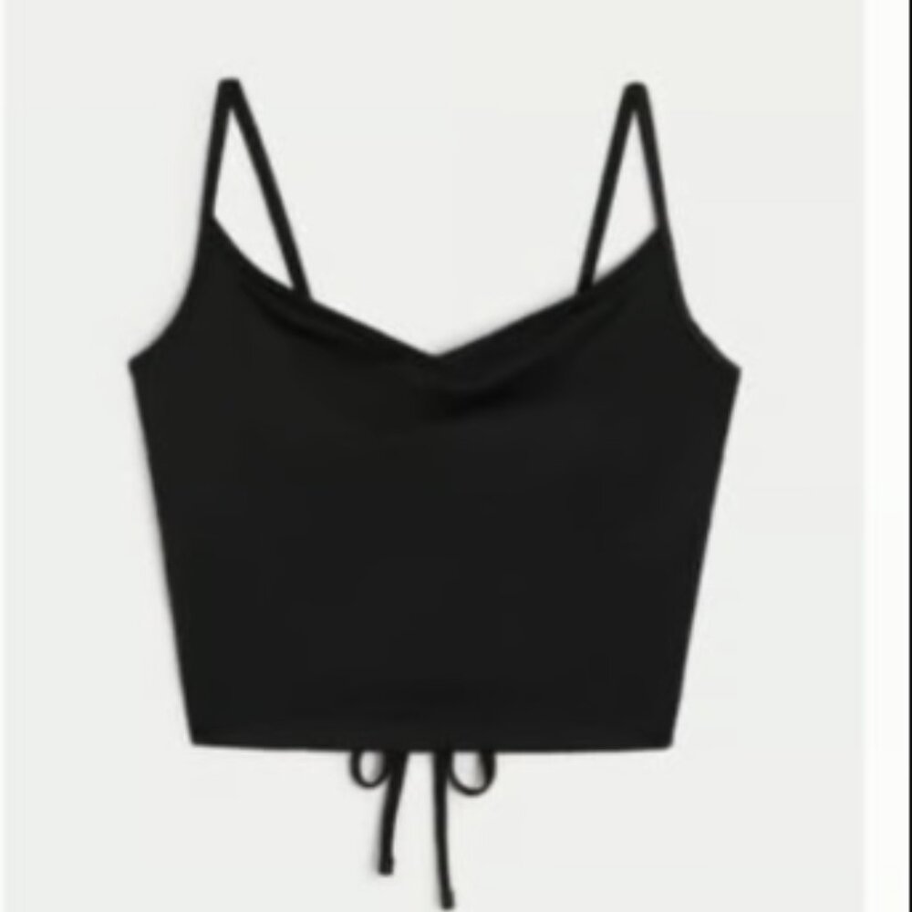 Hollister Gilly Hicks - NWT - Strappy Cross Tie Back Crop Top - Black - Medium